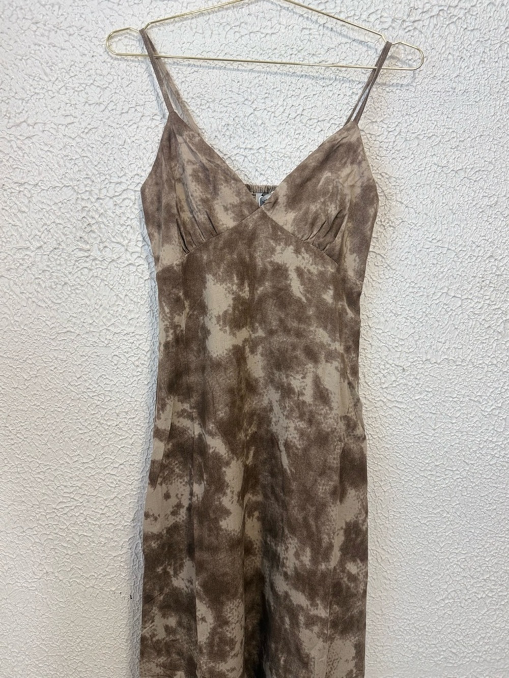 Paperheart Tie Dye Maxi Dress Size 8 Boho Neutral V-Neck Adjustable Straps